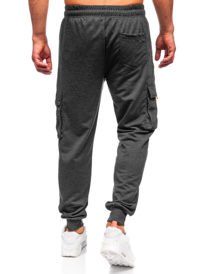 Pantaloni de trening joggers cargo gri-antracit Bolf JX6359