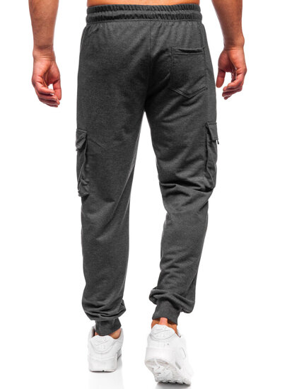 Pantaloni de trening joggers cargo gri-antracit Bolf JX6360