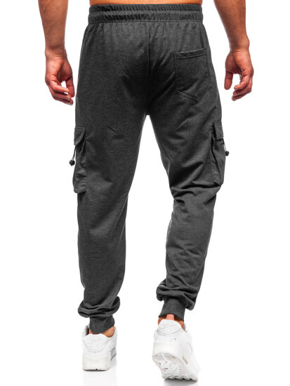 Pantaloni de trening joggers cargo gri-antracit Bolf JX6363