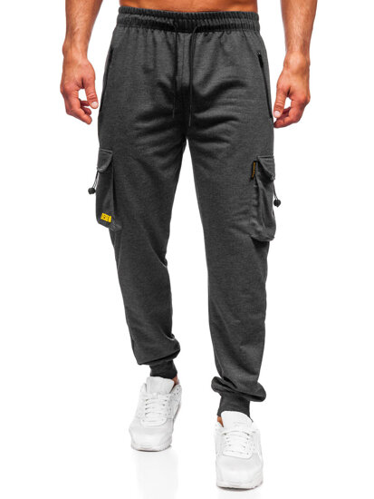 Pantaloni de trening joggers cargo gri-antracit Bolf JX6363