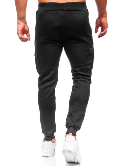 Pantaloni de trening joggers cargo negri Bolf HY-809