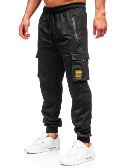 Pantaloni de trening joggers cargo negri Bolf JX6359