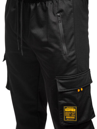 Pantaloni de trening joggers cargo negri Bolf JX6359