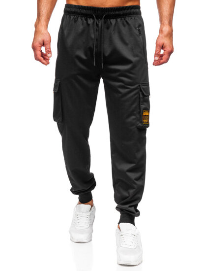 Pantaloni de trening joggers cargo negri Bolf JX6359