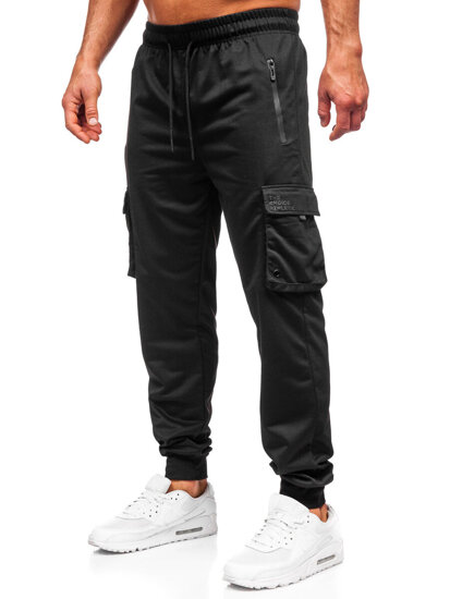 Pantaloni de trening joggers cargo negri Bolf JX6360