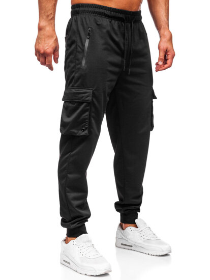 Pantaloni de trening joggers cargo negri Bolf JX6360