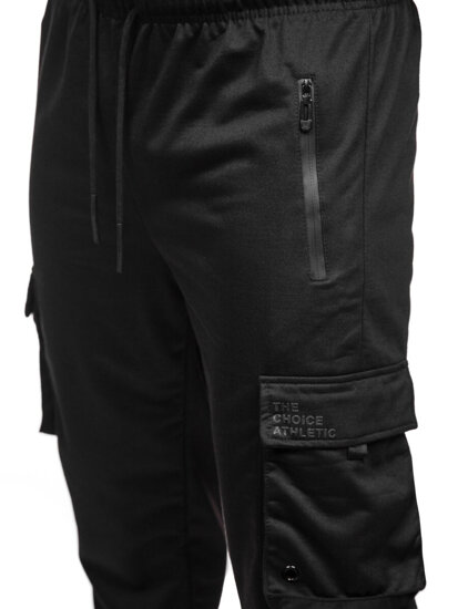 Pantaloni de trening joggers cargo negri Bolf JX6360