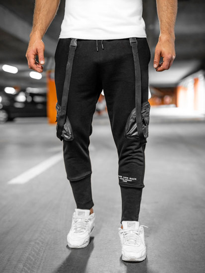 Pantaloni de trening joggers negri Bolf 6583A