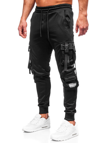 Pantaloni de trening joggers negri Bolf HS7173