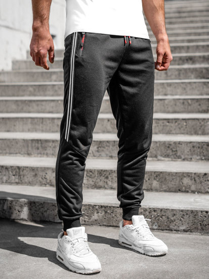 Pantaloni de trening joggers negri Bolf K10338A