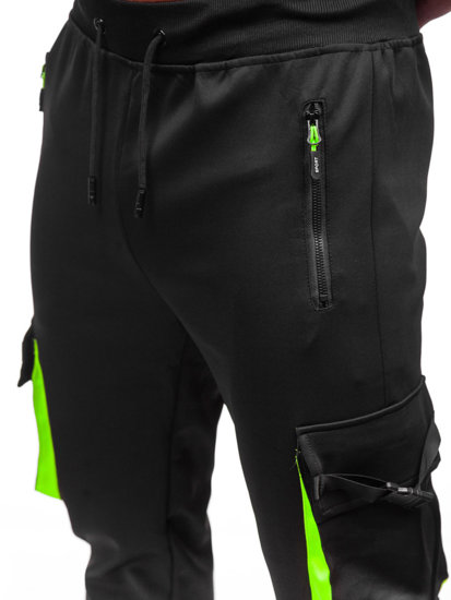 Pantaloni de trening  negri cargo joggers Bolf 8K1116