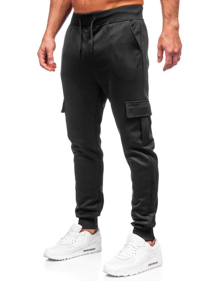 Pantaloni de trening negri cargo joggers Bolf 8K1130