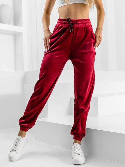 Pantaloni de trening velur bordo dame Bolf HL241