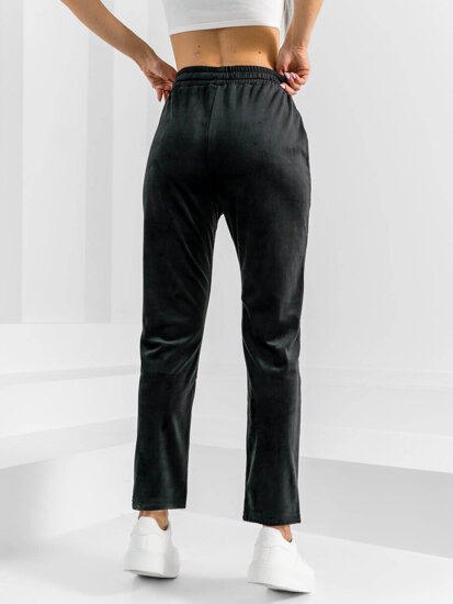 Pantaloni de trening velur negri dame Bolf W7626