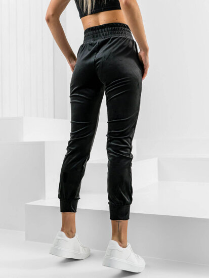 Pantaloni de trening velur negri dame Bolf W7685