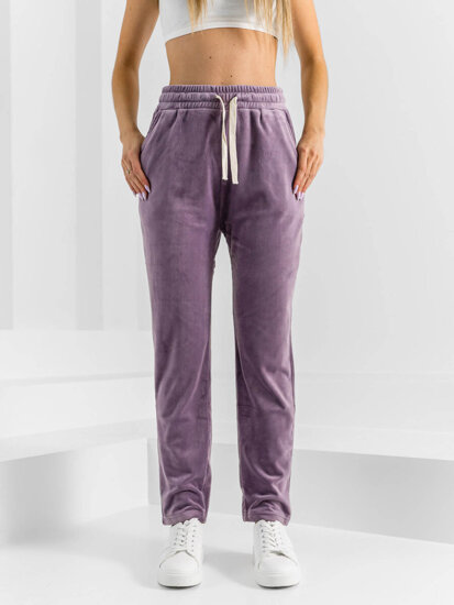 Pantaloni de trening velur violet dame Bolf W7626