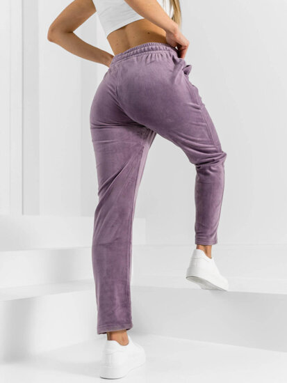 Pantaloni de trening velur violet dame Bolf W7626