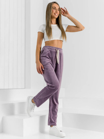 Pantaloni de trening velur violet dame Bolf W7626