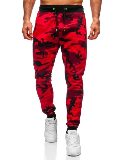 Pantaloni joggers army-roșu Bolf KZ15