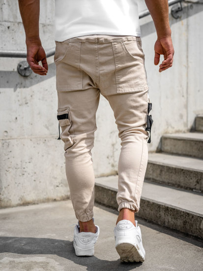 Pantaloni joggers cargo bej Bolf 6685