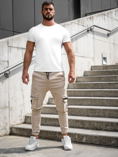 Pantaloni joggers cargo bej Bolf 6685