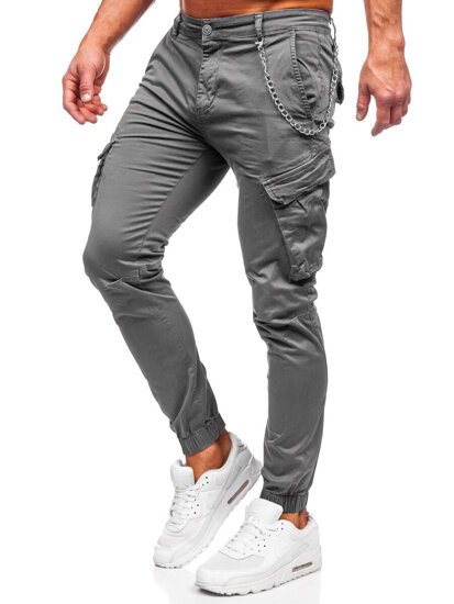 Pantaloni joggers cargo gri Bolf SK850