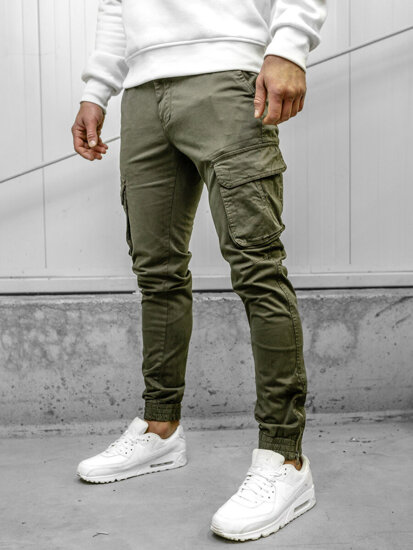 Pantaloni joggers cargo kaki Bolf 77322A