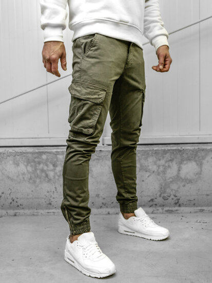 Pantaloni joggers cargo kaki Bolf 77322A