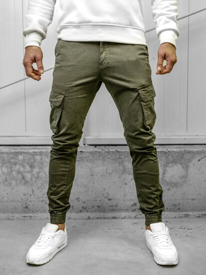 Pantaloni joggers cargo kaki Bolf 77322A