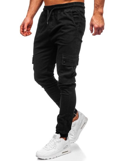 Pantaloni joggers cargo negri Bolf 0858