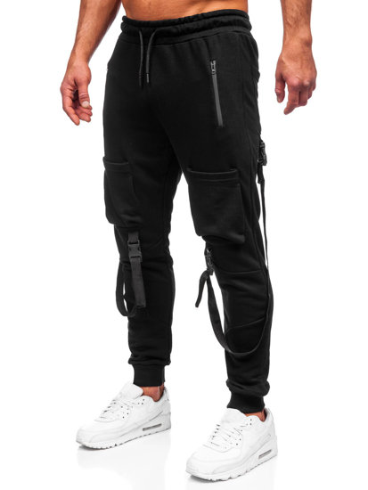 Pantaloni joggers cargo negri Bolf 6581