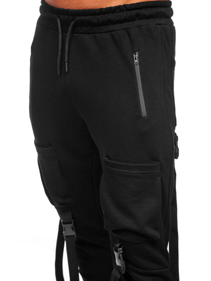 Pantaloni joggers cargo negri Bolf 6581