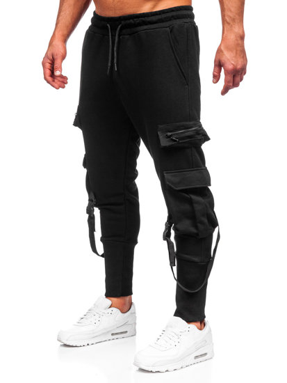 Pantaloni joggers cargo negri Bolf 6582