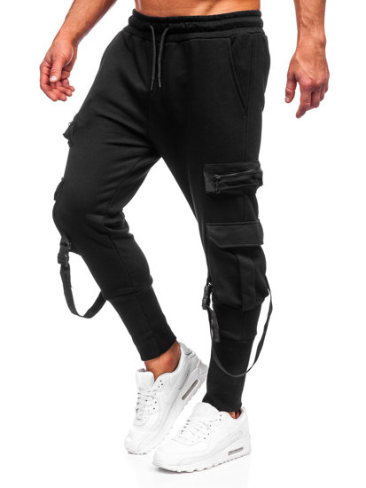 Pantaloni joggers cargo negri Bolf 6582