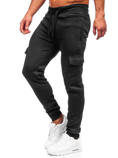 Pantaloni joggers cargo negri Bolf JX326