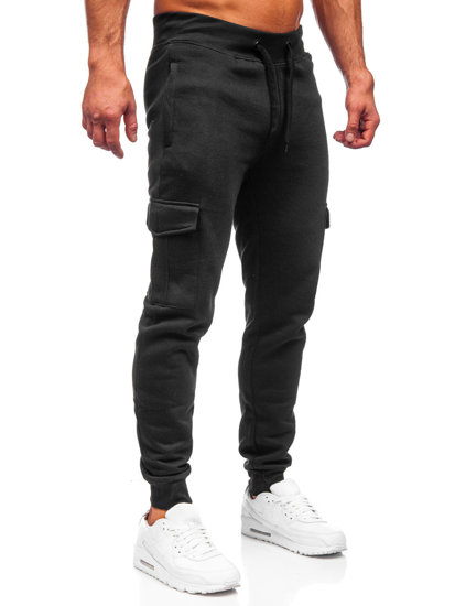 Pantaloni joggers cargo negri Bolf JX326