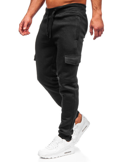 Pantaloni joggers cargo negri Bolf JX326