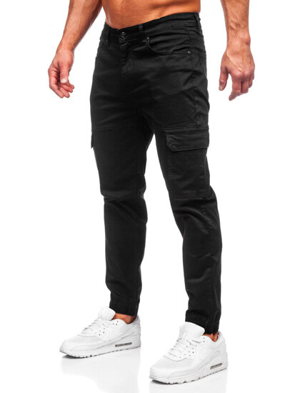 Pantaloni joggers cargo negri Bolf S201