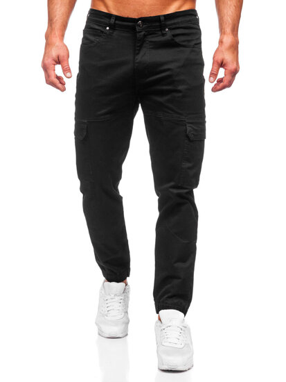 Pantaloni joggers cargo negri Bolf S201