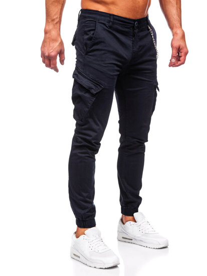 Pantaloni joggers cargo negri Bolf SK850