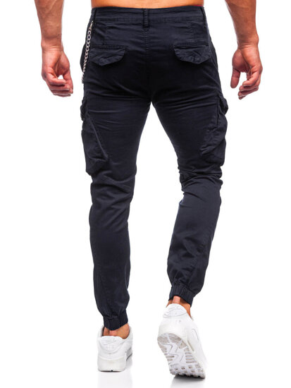 Pantaloni joggers cargo negri Bolf SK850