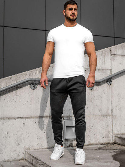 Pantaloni joggers negri Bolf CK01