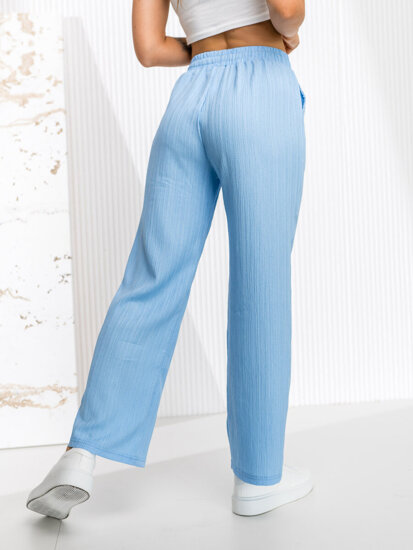 Pantaloni largi albastru-aprins dame Bolf W7960