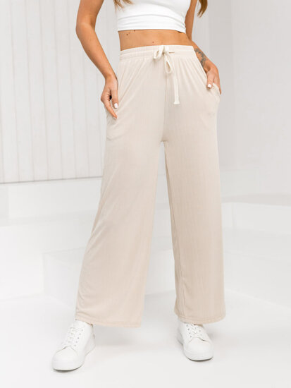 Pantaloni largi bej dame Bolf W7955