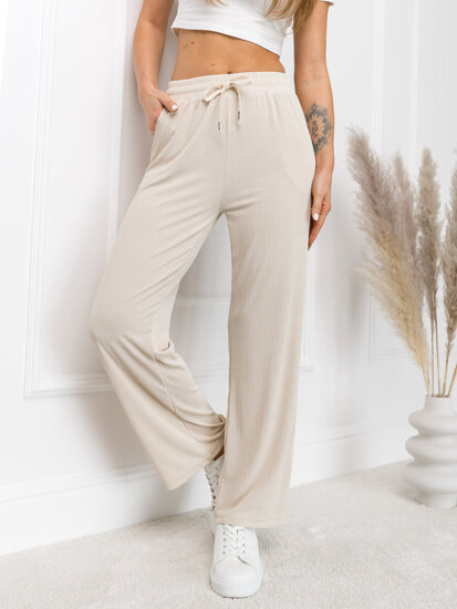 Pantaloni largi bej dame Bolf W7957