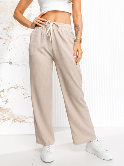 Pantaloni largi bej dame Bolf W7960