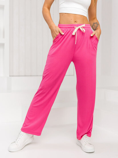 Pantaloni largi roz dame Bolf W7958