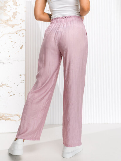 Pantaloni largi roz dame Bolf W7970