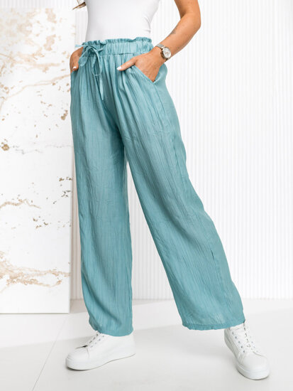 Pantaloni largi verde-menta dame Bolf W7970