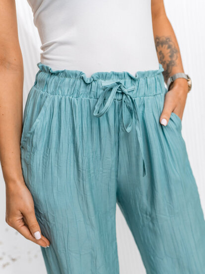 Pantaloni largi verde-menta dame Bolf W7970